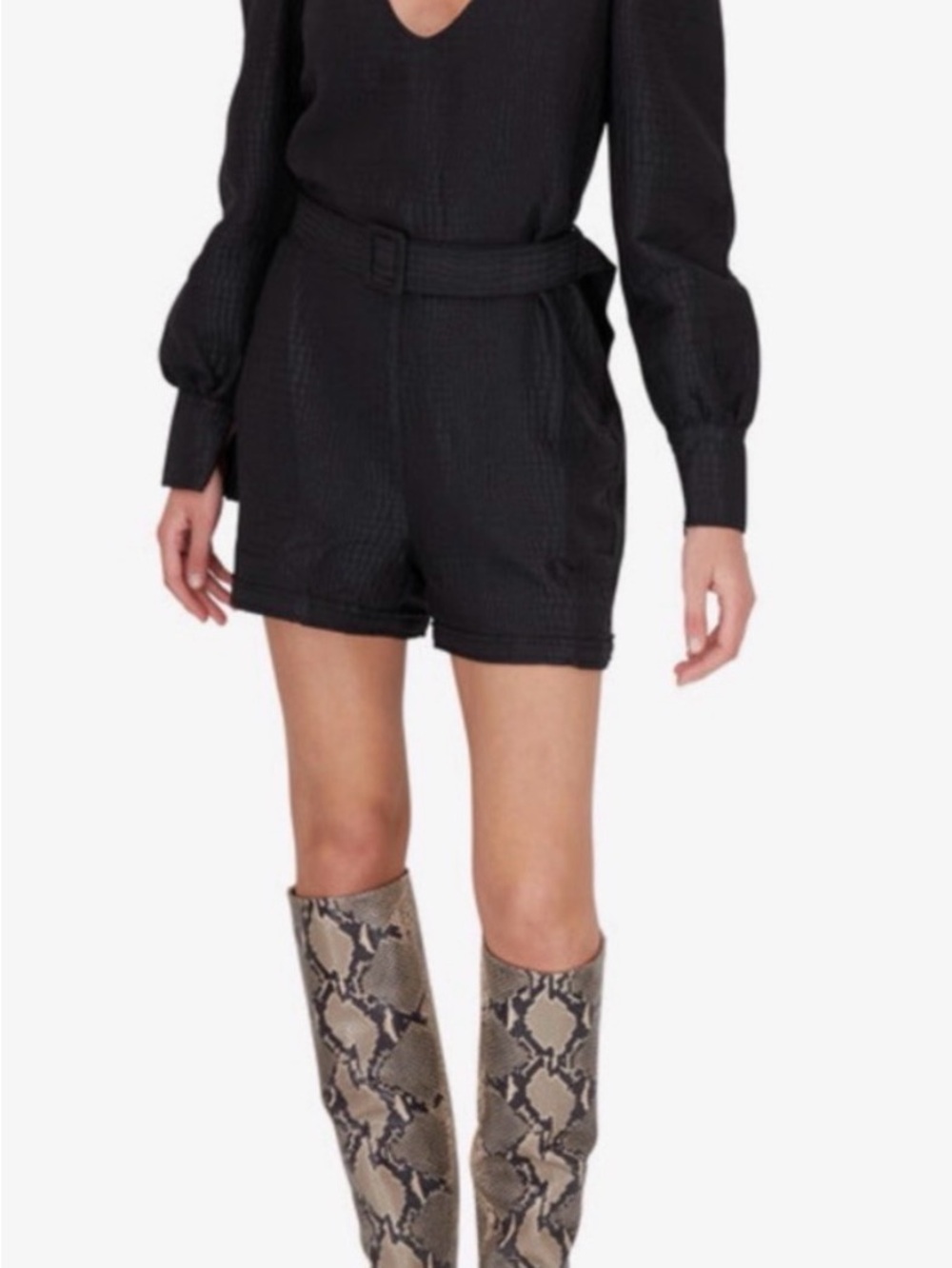 Andamane black crocodile embossed romper size Small